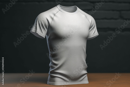 Athletic Fit T - Shirt Mockup Template for Sportswear Design, Generative AI	
