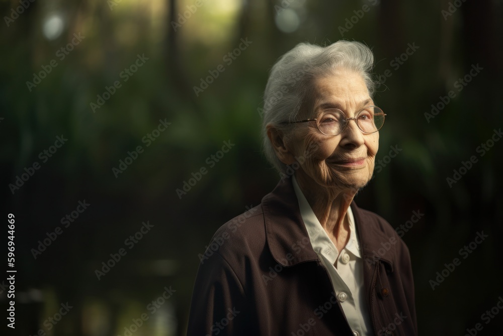 Portrait of asian senior woman smiling and looking at the camera.