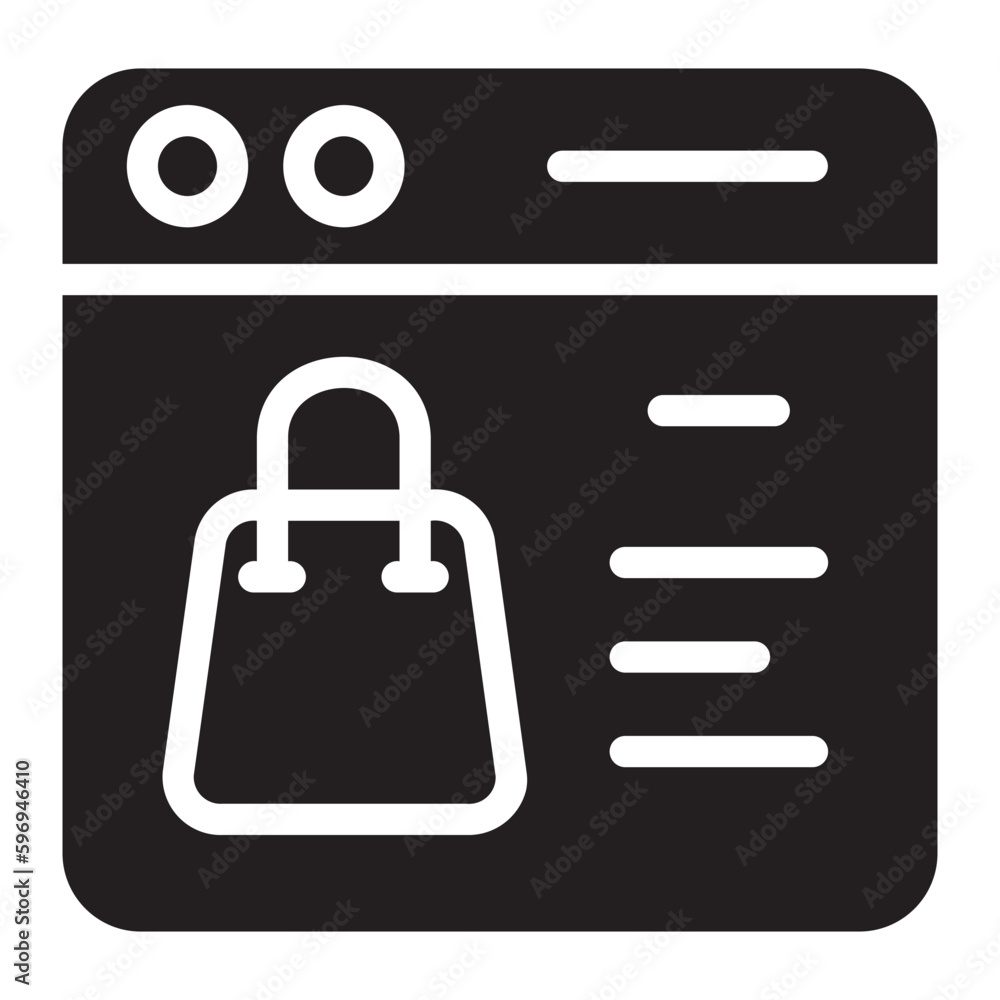 online shopping glyph icon online shopping glyph icon