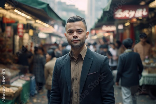 Handsome Persian man in the streets of Kuala Lumpur, Malaysia