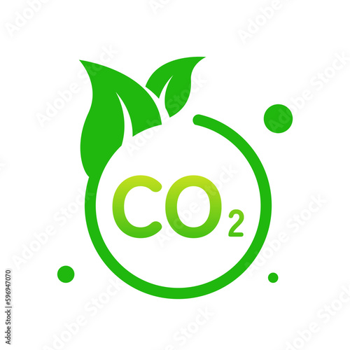 Carbon Dioxide offsets and credits. CO2 gas reduction concept illustration flat design icon editable vector eps10 for logo, infographic, poster