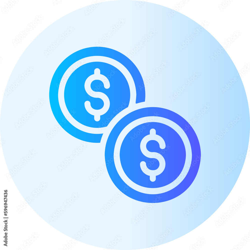 Fototapeta premium coin gradient icon
