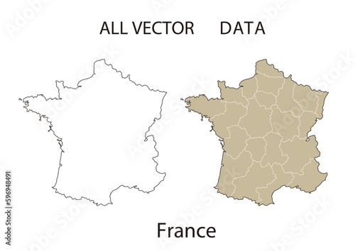 フランス地図　地方ごとにクローズドパス