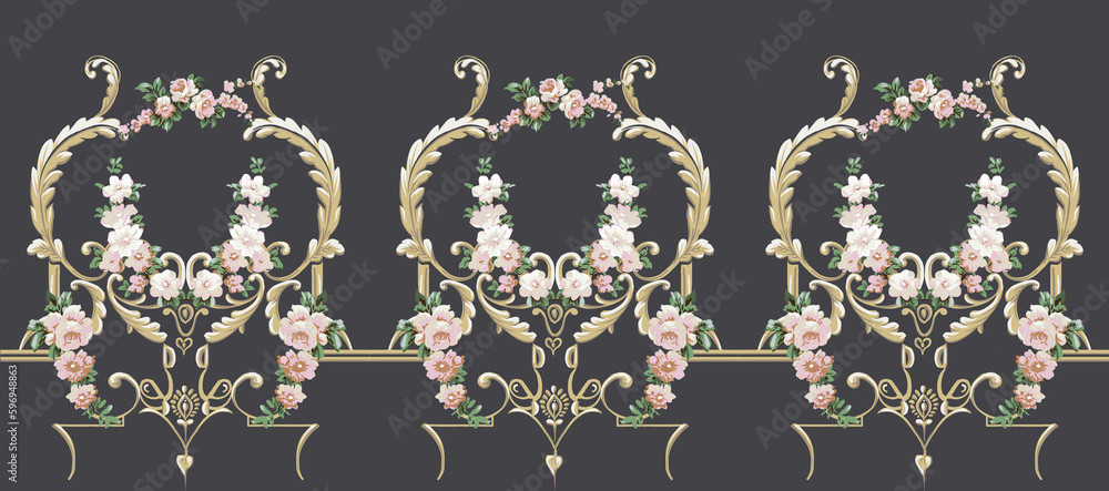 Decorative elegant luxury design.Vintage elements in baroque, rococo ...
