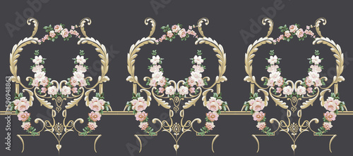 Decorative elegant luxury design.Vintage elements in baroque, rococo style.Design for cover, fabric, textile, wrapping paper .