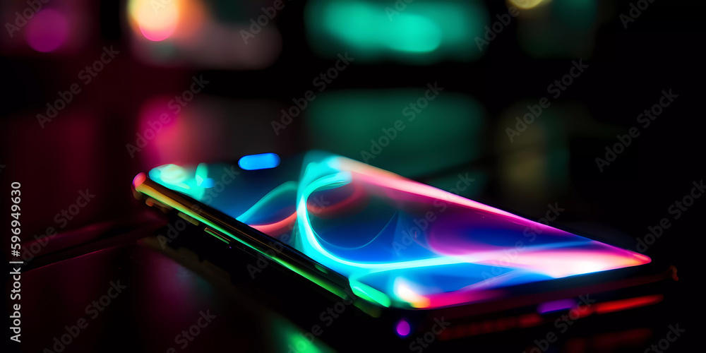 Mobile phone with glowing pattern Mobile phone with glowing pattern