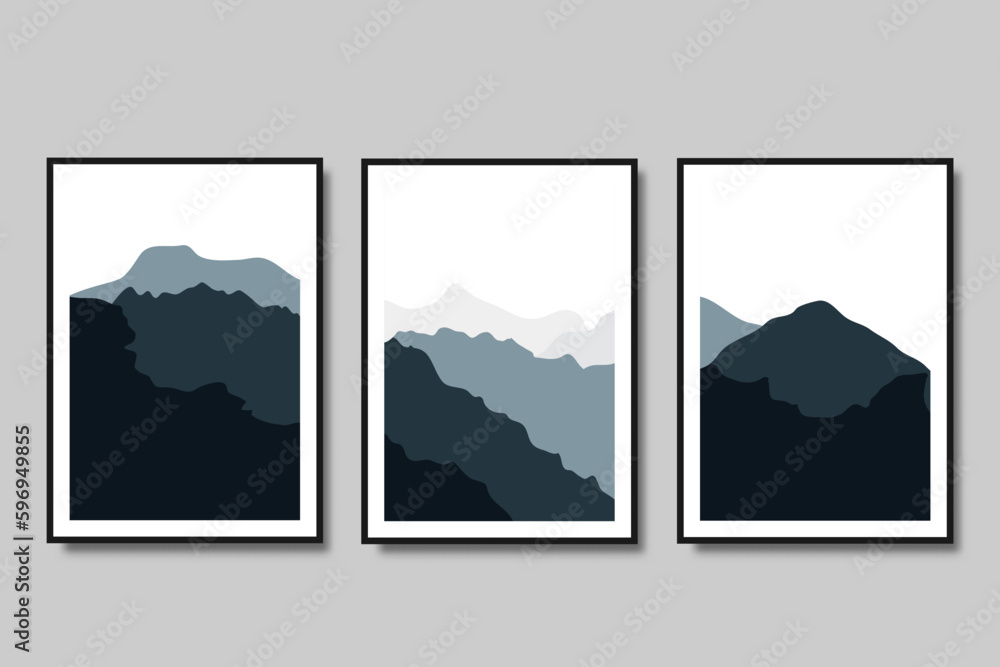 modern mountain landscape aesthetic for wall art printable