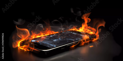 Mobile phone on fire