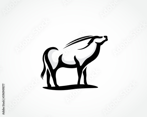 stand oryx charming logo design template illustration inspiration
