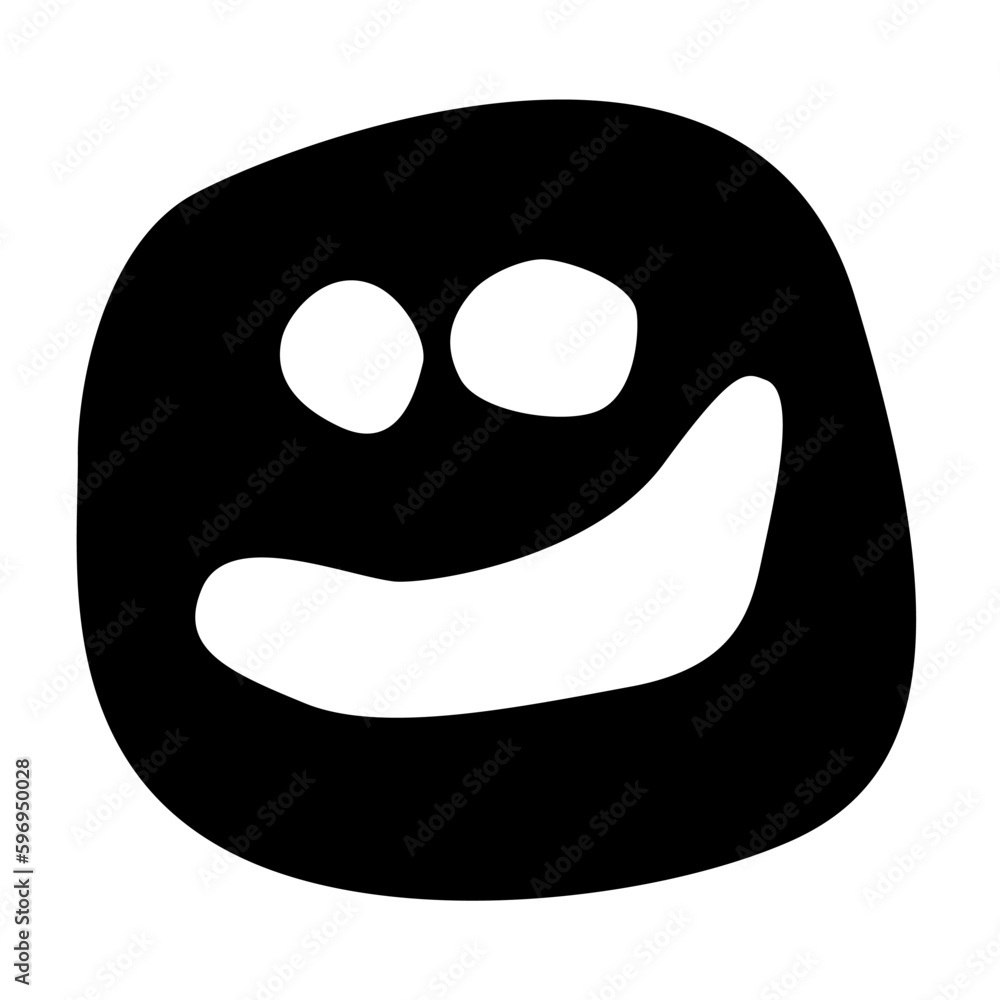 Hand drawing Abstract black smiley face Hand drawing Abstract black smiley face