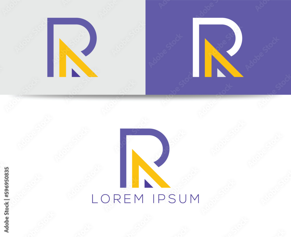 Creative Alphabet 'R' Iconic Design Template Creative Alphabet 'R' Iconic Design Template