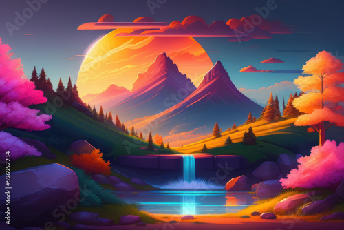 Enchanting Fantasy Landscape: A Stunning Piece of Digital Art
