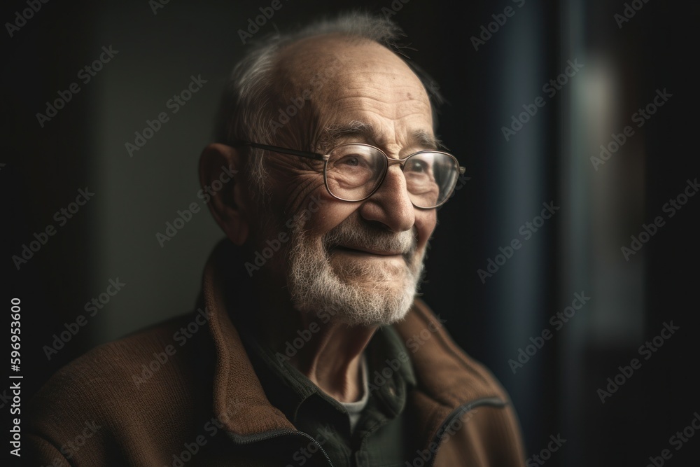 Portrait of a smiling senior man with glasses looking at the camera Portrait of a smiling senior man with glasses looking at the camera