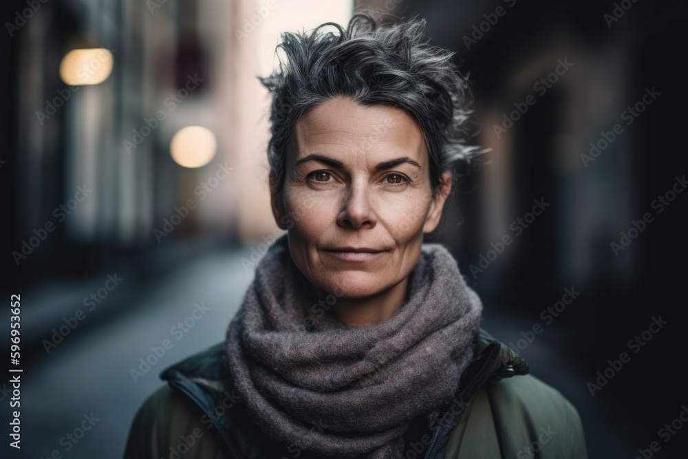 Portrait of a beautiful middle-aged woman in the city. Portrait of a beautiful middle-aged woman in the city.