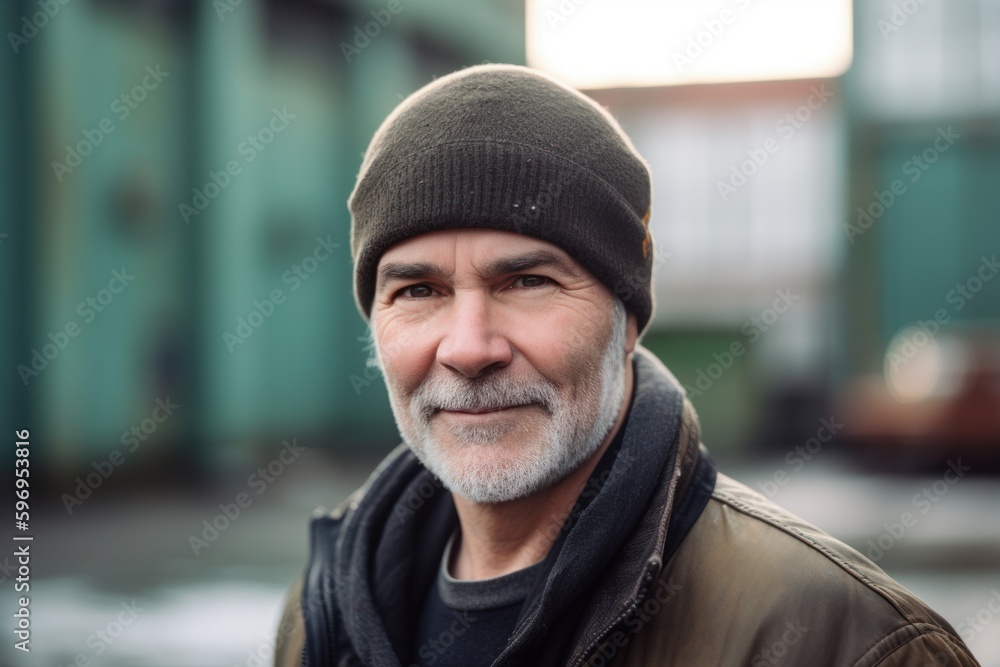 Portrait of a senior man with grey beard and hat outdoors. Portrait of a senior man with grey beard and hat outdoors.