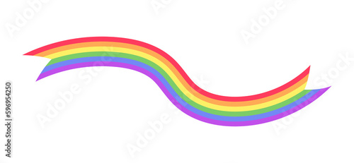 Abstract rainbow ribbon or banner LGBT pride flag. Pride month graphic poster design element template.