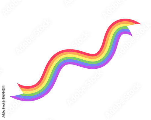 Abstract rainbow ribbon or banner LGBT pride flag. Pride month graphic poster design element template.