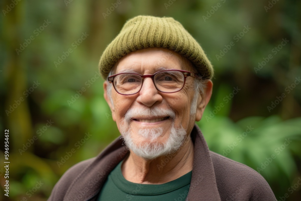 Portrait of smiling senior man with eyeglasses in the park Portrait of smiling senior man with eyeglasses in the park