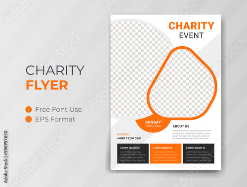 Charity Event  Flyer design and Fundraising banner Advertising poster template