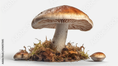 Mushroom and mushrooms with white background