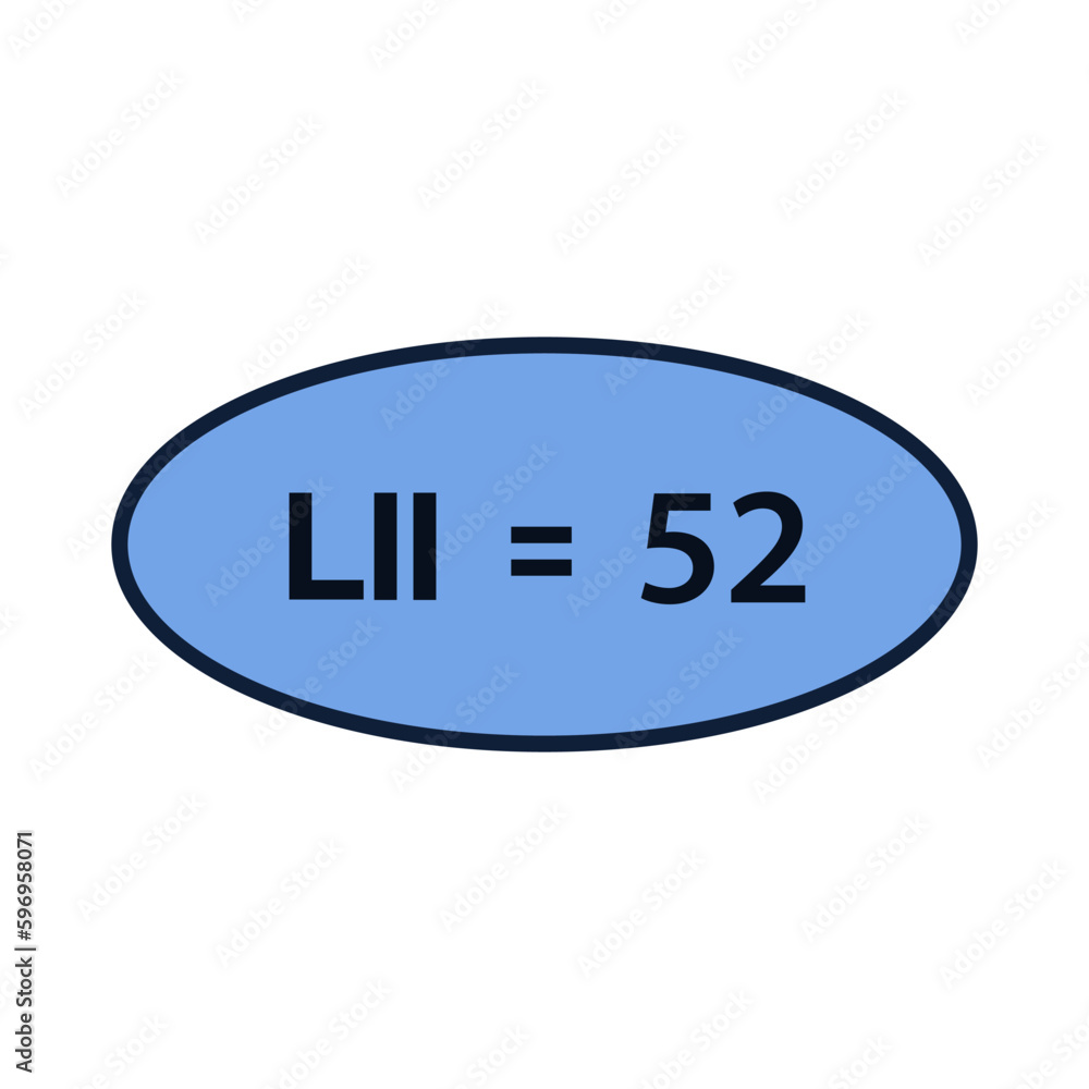 Roman number icon flat style illustration Roman number icon flat style illustration