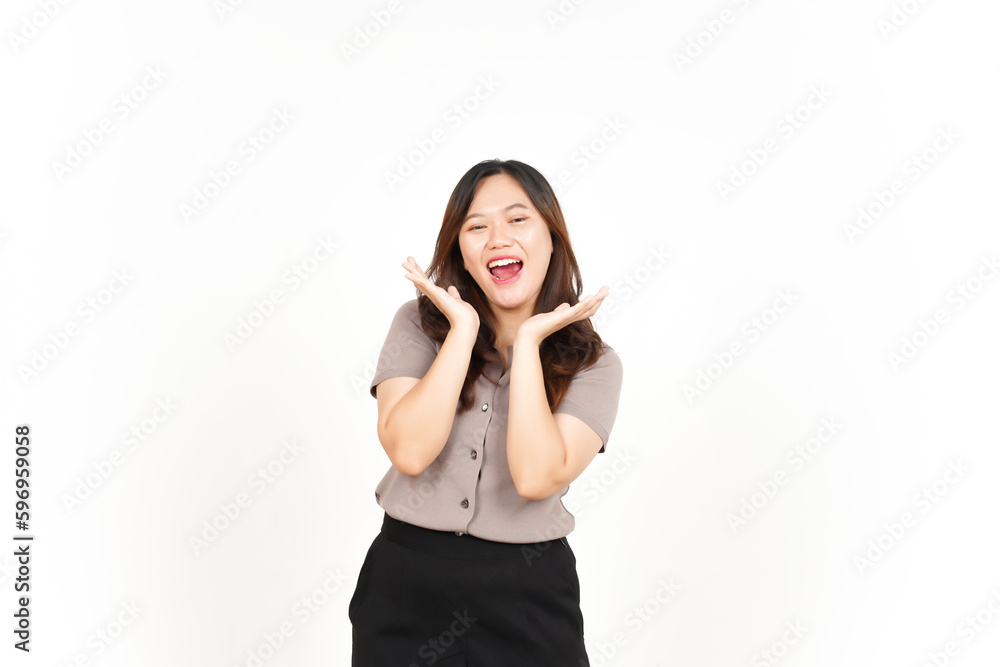 Looking Camera with Smiling and Happy Face Of Beautiful Asian Woman Isolated On White Background Looking Camera with Smiling and Happy Face Of Beautiful Asian Woman Isolated On White Background