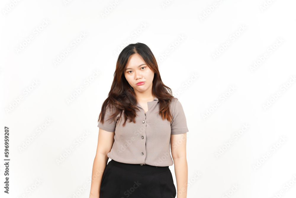 Angry Face Expression Of Beautiful Asian Woman Isolated On White Background Angry Face Expression Of Beautiful Asian Woman Isolated On White Background
