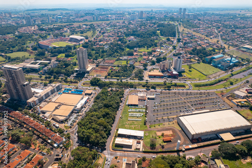 Ribeirão Preto, Sao Paulo/Brazil - Circa April 2023: Ribeirao Preto, Ribeirania, avenue maurílio biagi, aerial view photo