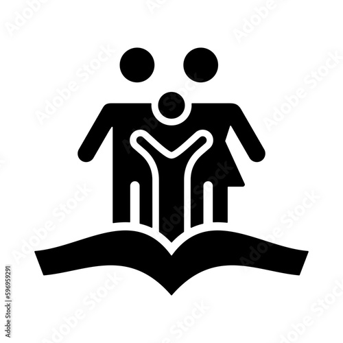 Family Law glyph icon for divorce, lawyer, attorney, Adoption, legal, kids, family, education, parent, and law logo