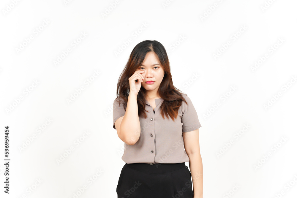 Sad Cry Face Expression Of Beautiful Asian Woman Isolated On White Background Sad Cry Face Expression Of Beautiful Asian Woman Isolated On White Background