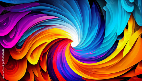 Generative AI  Colorful Whirlwind  Vibrant Dual-Toned Abstract Background