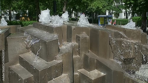 Munich crystal fountain close up