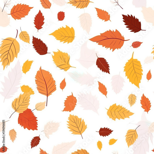 autumn leaves pattern on white background