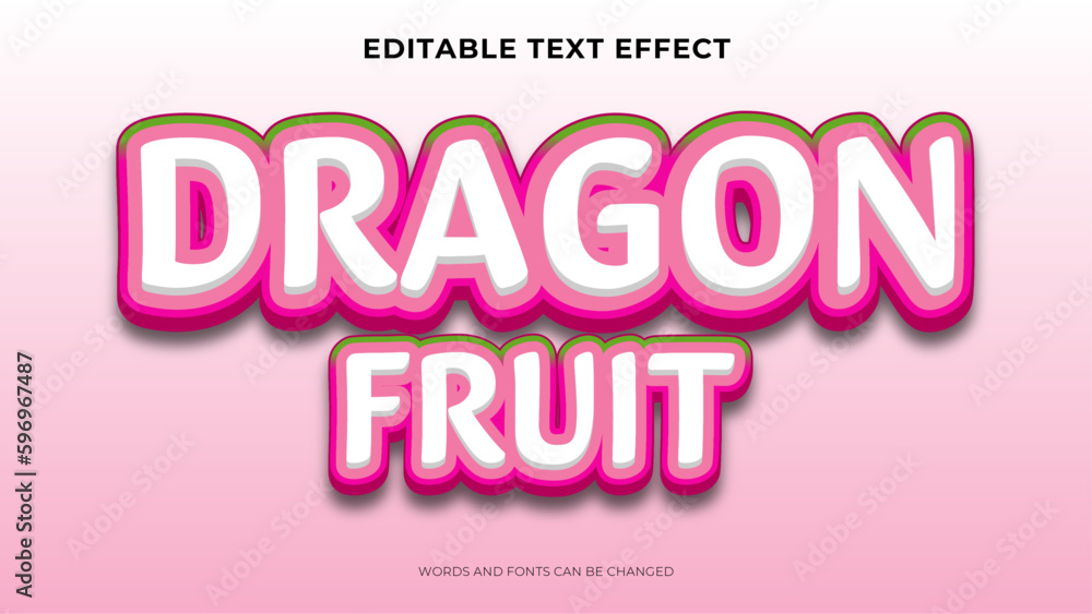 editable dragon fruit text effect