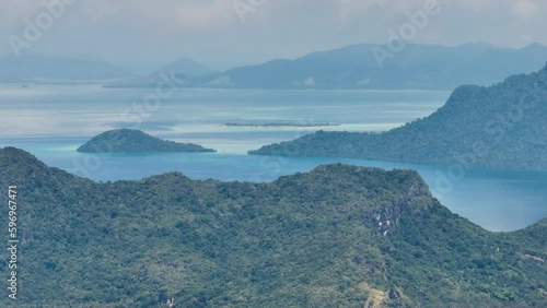 Seascape with tropical islands in the blue sea.Tun Sakaran Marine Park, Sabah, Malaysia. photo