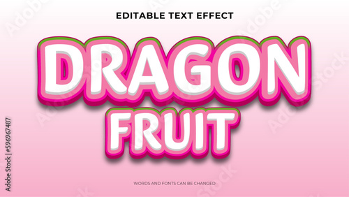 editable dragon fruit text effect