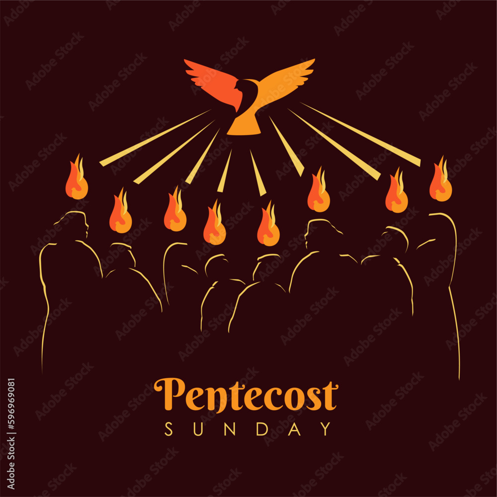 Photos pentecost sunday background template flat design