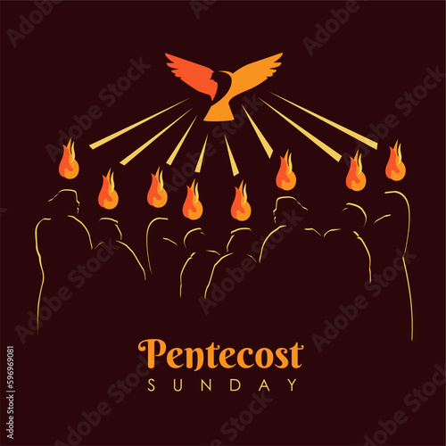 pentecost sunday background template flat design