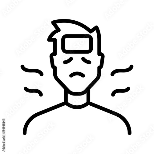 Icono de persona enferma. Temperatura, fiebre, síntomas. Concepto de enfermedad. Ilustración vectorial