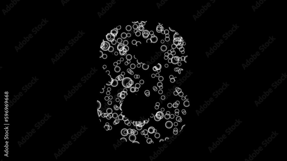 Bubble Floating Number Eight Animation Bubble Floating Number Eight Animation