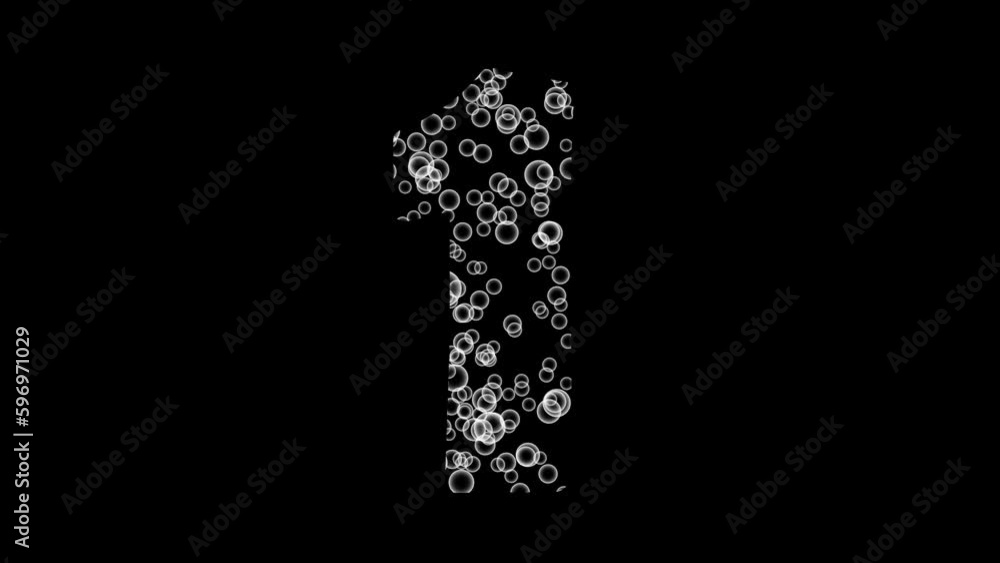 Bubble Floating Number One Animation Bubble Floating Number One Animation