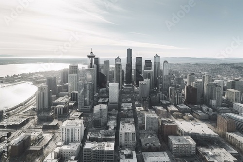 Seattle city on white background. Generative AI