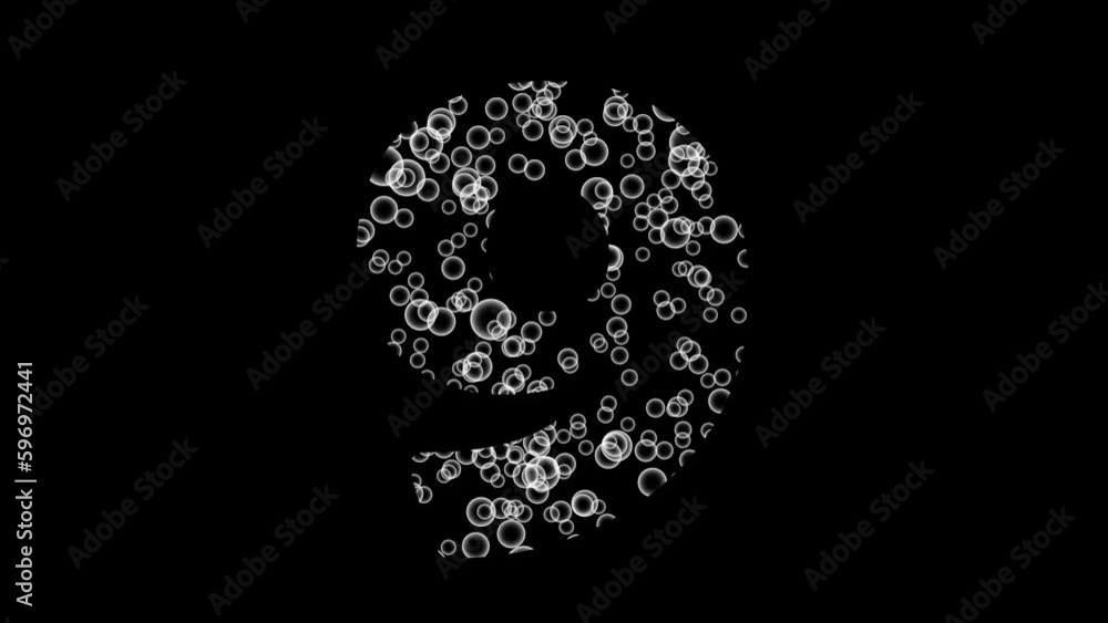 Bubble Floating Number Nine Animation Bubble Floating Number Nine Animation