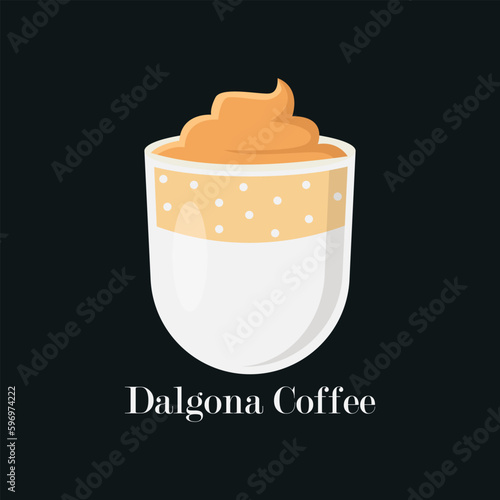 Dalgona coffee vector Illustration