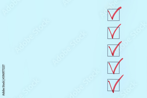 Checklist box with red mark...