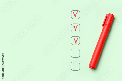 Checklist box with red mark...