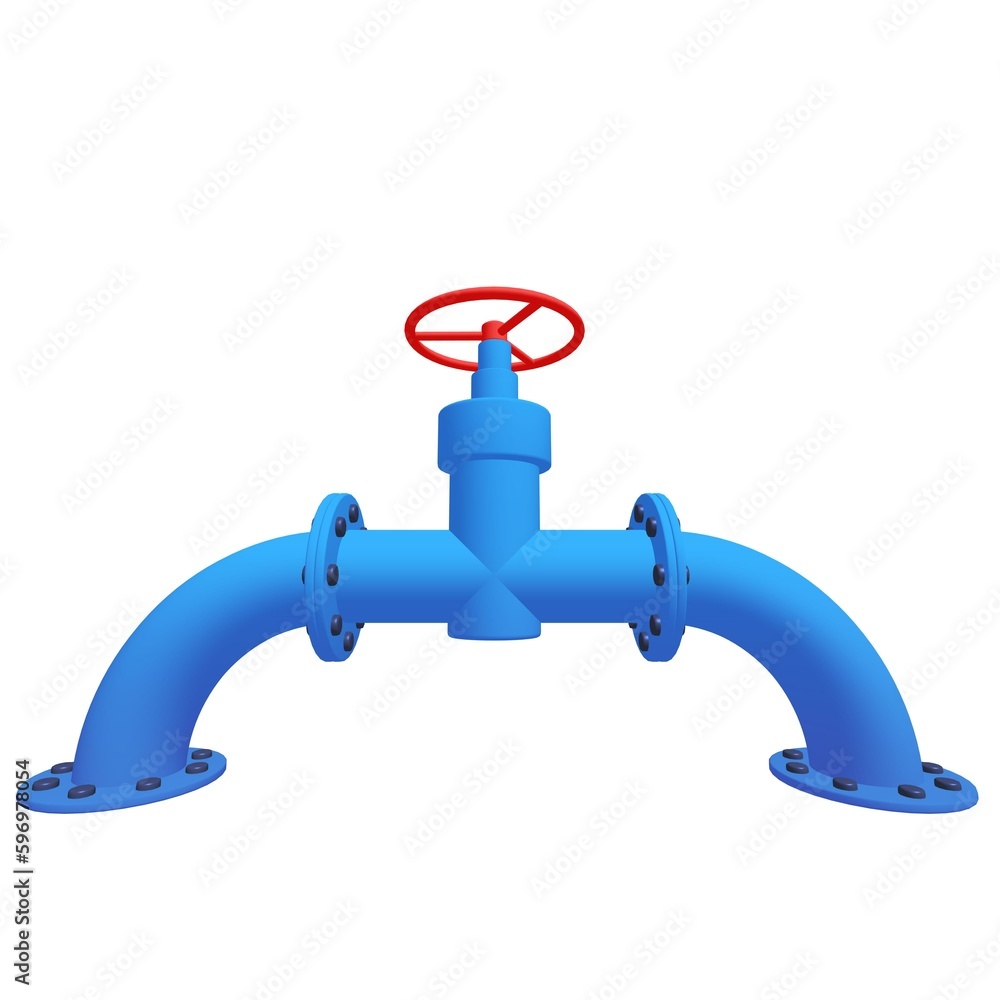 Red valve on the main gas pipeline Red valve on the main gas pipeline