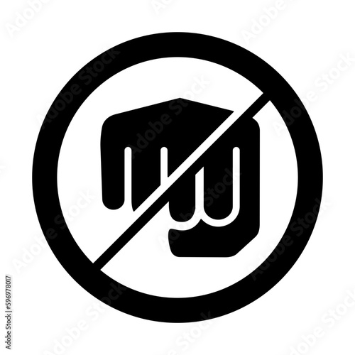 Stop Bullying glyph icon for anti, hands and gestures, bully, violence, punch, prohibition, hand, harassment, bullying logo