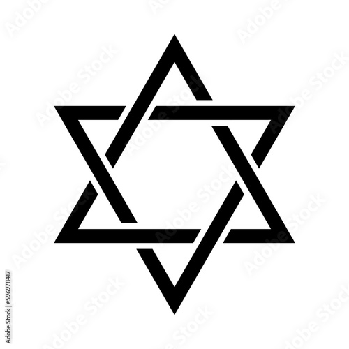 Star of David icon. Judaism sign. Six pointed star. Vector isolated on white background.