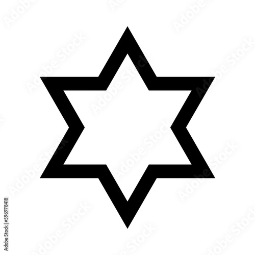 Star of David icon. Judaism sign. Six pointed star. Vector isolated on white background.